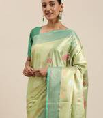 Gold woven tissue saree with blouse