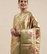 Gold woven tissue saree with blouse