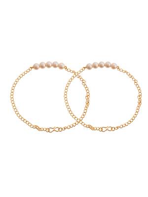 Gold plated pearl anklet for women 3
