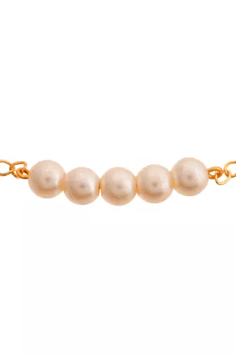 Gold plated pearl anklet for women