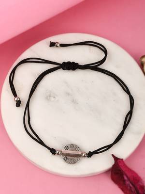 Silver plated triple ball beaded anklet 1