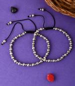 Silver toned beaded evil eye chain anklet