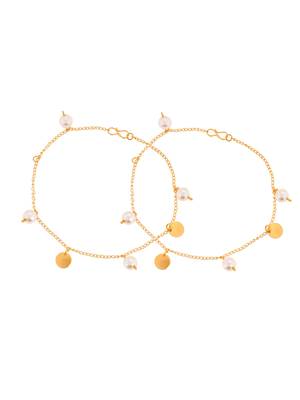 Gold plated pearl anklet 3