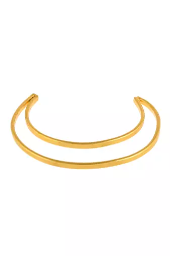 gold plated contemporary designer barefoot ankle bracelet