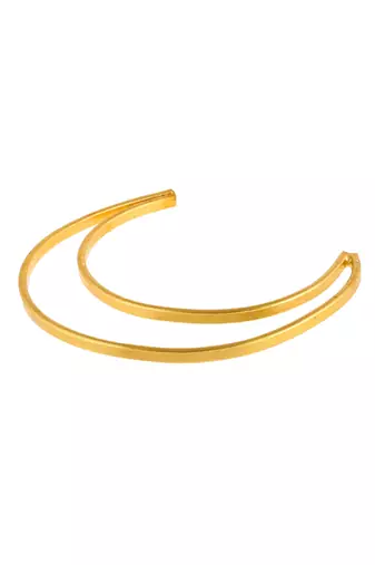 gold plated contemporary designer barefoot ankle bracelet