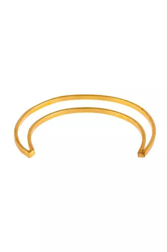 gold plated contemporary designer barefoot ankle bracelet
