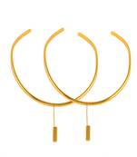 Set of 2 gold-plated contemporary designer barefoot anklets