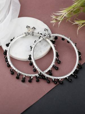 Silver plated ethnic ankle bracelet payal for women 1