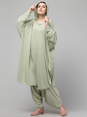 Nazneen Two piece set of Kaftan With Hood and Haram pant 4
