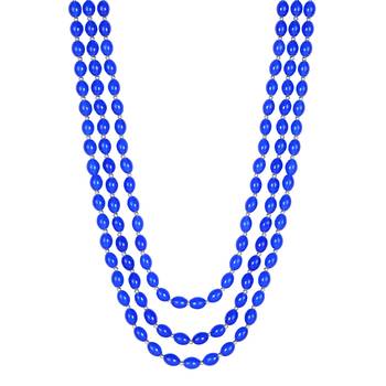 3 Layered Traditional Dulha Blue Moti Mala with Beaded Maharaja Haar/Groom Necklace 2