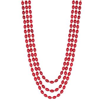 3 Layered Traditional Dulha Maroon Moti Mala with Beaded Maharaja Haar/Groom Necklace For Men 3