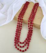 3 Layered Traditional Dulha Green Moti Mala with Beaded Maharaja Haar/Groom Necklace