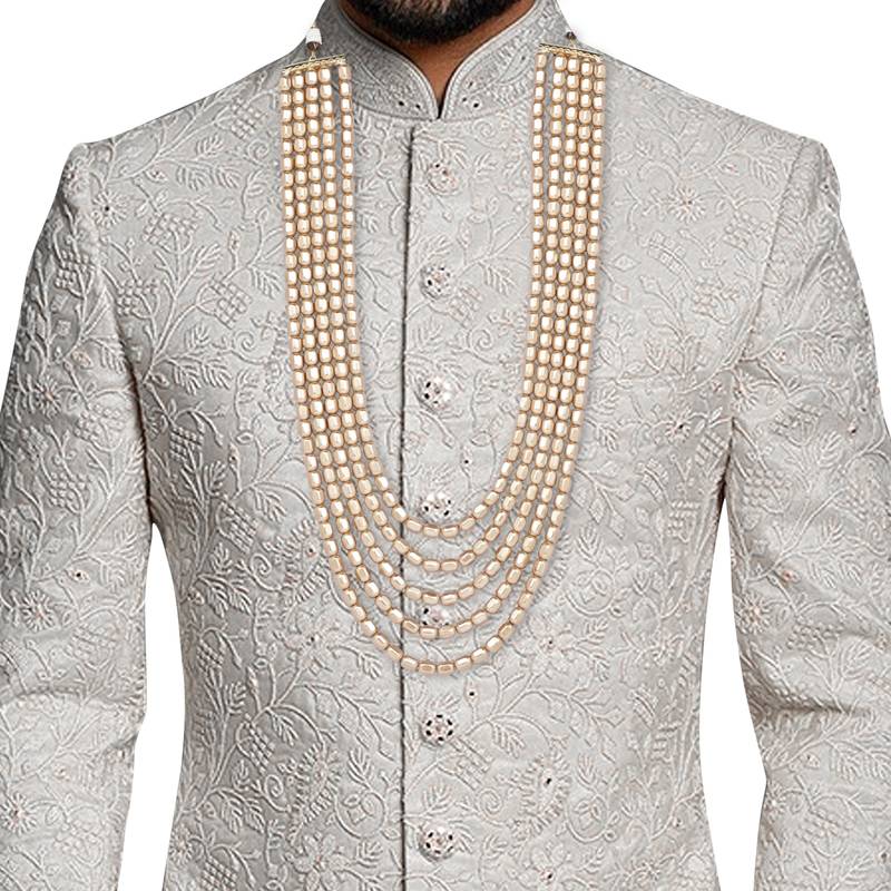 5 Layered Traditional Dulha Moti Mala with Beaded Maharaja Haar/Groom Necklace