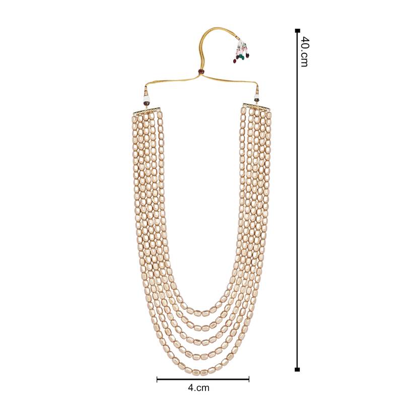 5 Layered Traditional Dulha Moti Mala with Beaded Maharaja Haar/Groom Necklace