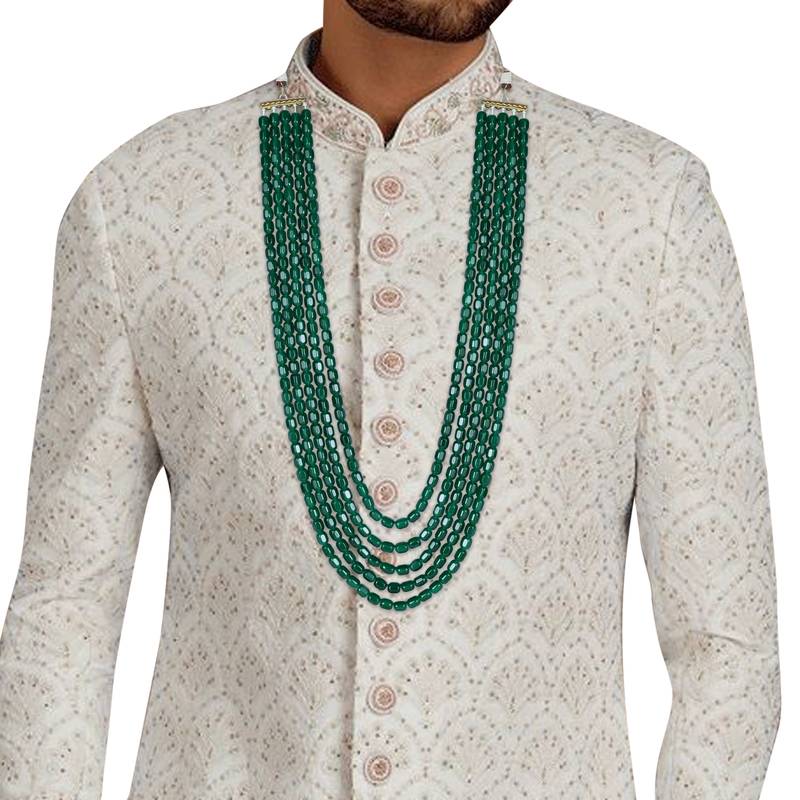 5 Layered Traditional Dulha Moti Mala with Beaded Maharaja Haar/Groom Necklace