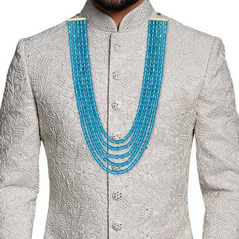 5 Layered Traditional Dulha Moti Mala with Beaded Maharaja Haar/Groom Necklace 2