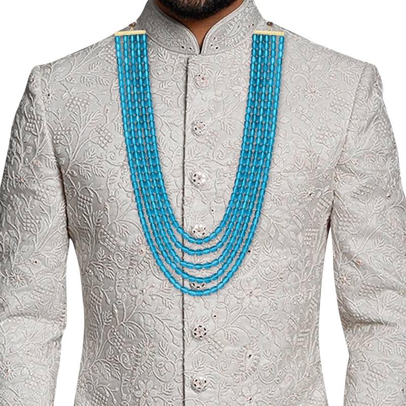 5 Layered Traditional Dulha Moti Mala with Beaded Maharaja Haar/Groom Necklace