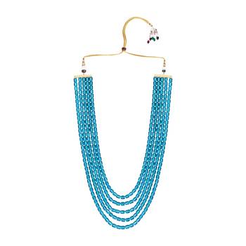 5 Layered Traditional Dulha Moti Mala with Beaded Maharaja Haar/Groom Necklace 3