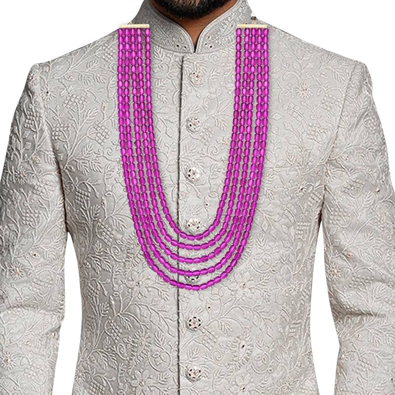 5 Layered Traditional Dulha Moti Mala with Beaded Maharaja Haar/Groom Necklace