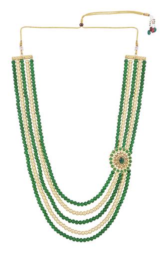 5 Layered Traditional Dulha Moti Mala with Beaded Maharaja Haar/Groom Necklace