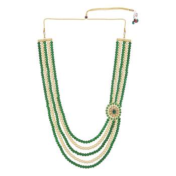 5 Layered Traditional Dulha Moti Mala with Beaded Maharaja Haar/Groom Necklace 1