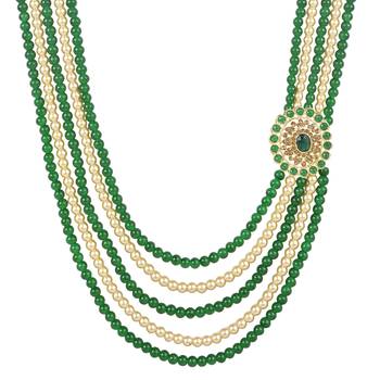 5 Layered Traditional Dulha Moti Mala with Beaded Maharaja Haar/Groom Necklace 3