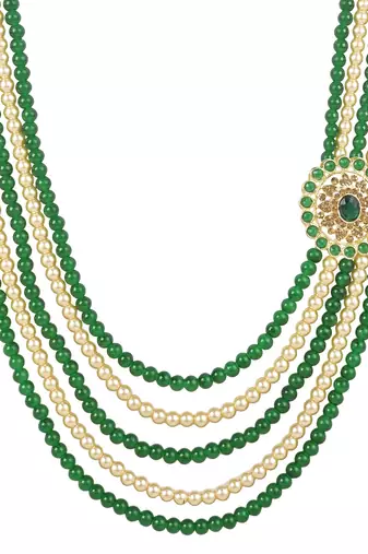 5 Layered Traditional Dulha Moti Mala with Beaded Maharaja Haar/Groom Necklace