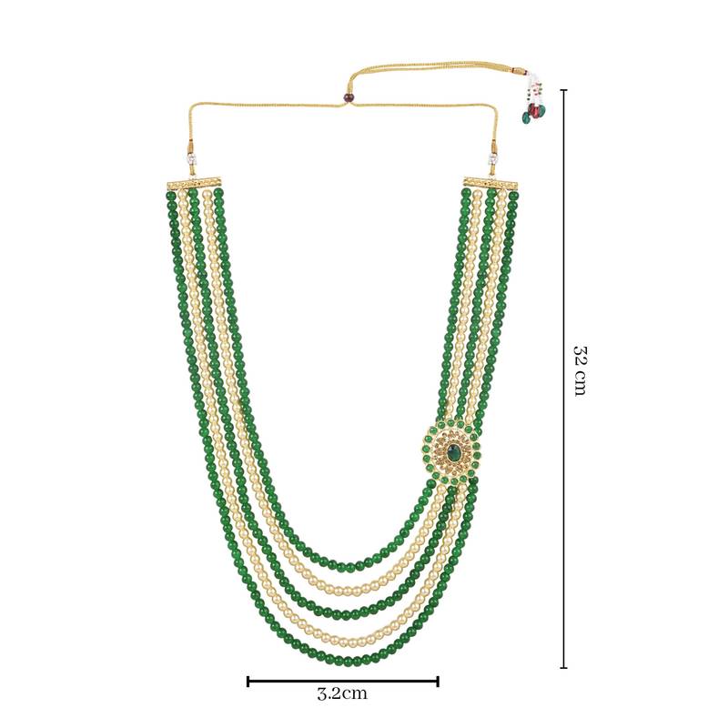 5 Layered Traditional Dulha Moti Mala with Beaded Maharaja Haar/Groom Necklace