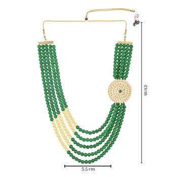 5 Layered Traditional Dulha Moti Mala with Beaded Maharaja Haar/Groom Necklace For Men 4