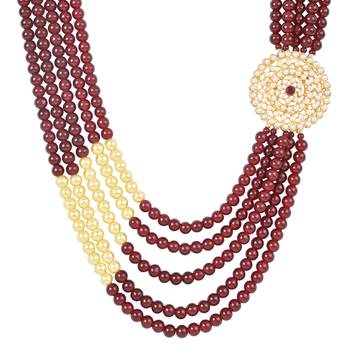 5 Layered Traditional Dulha Moti Mala with Beaded Maharaja Haar/Groom Necklace 2