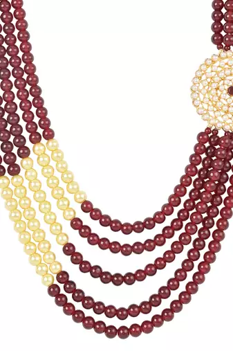 5 Layered Traditional Dulha Moti Mala with Beaded Maharaja Haar/Groom Necklace
