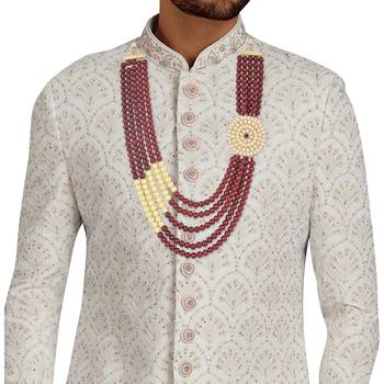 5 Layered Traditional Dulha Moti Mala with Beaded Maharaja Haar/Groom Necklace 3