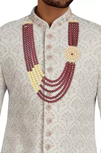 5 Layered Traditional Dulha Moti Mala with Beaded Maharaja Haar/Groom Necklace