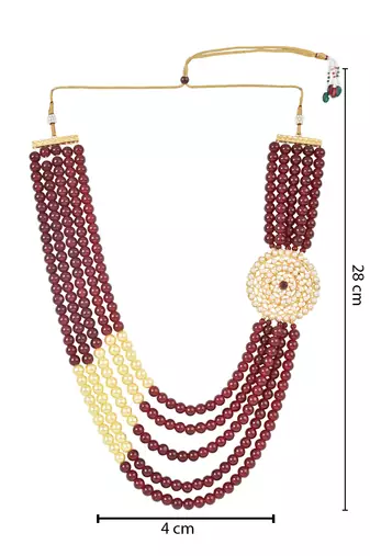 5 Layered Traditional Dulha Moti Mala with Beaded Maharaja Haar/Groom Necklace
