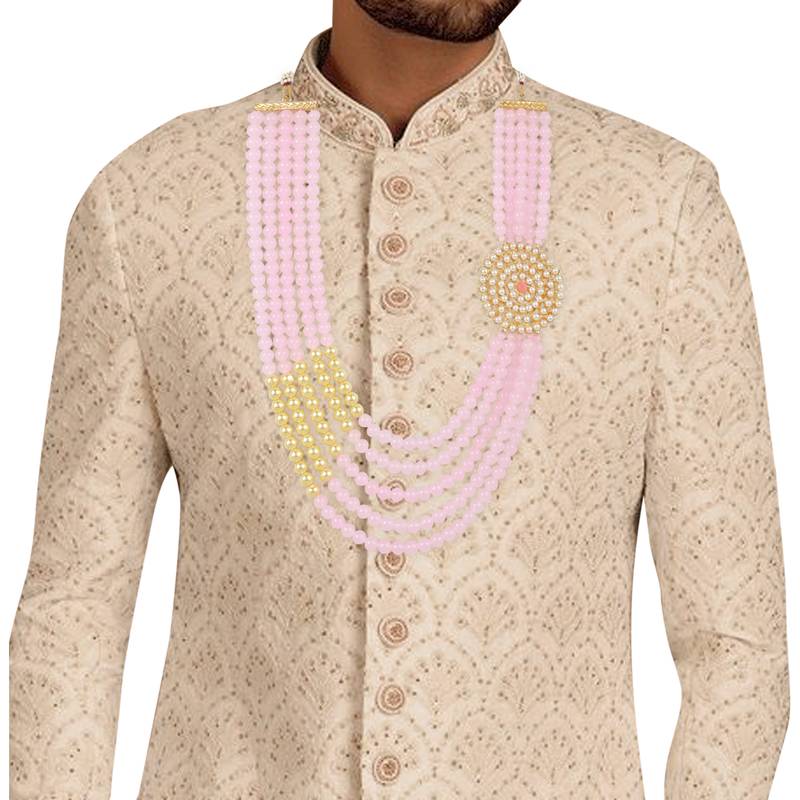 5 Layered Traditional Dulha Moti Mala with Beaded Maharaja Haar/Groom Necklace