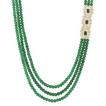 3 Layered Traditional Dulha Moti Mala with Beaded Maharaja Haar/Groom Necklace 2