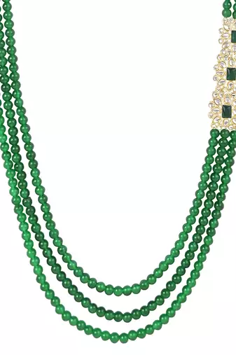 3 Layered Traditional Dulha Moti Mala with Beaded Maharaja Haar/Groom Necklace