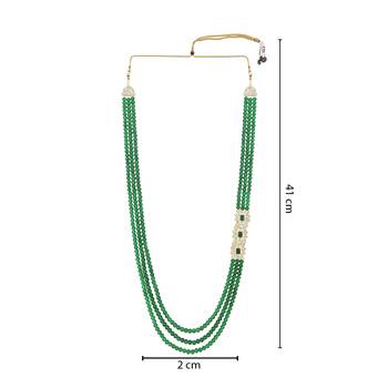 3 Layered Traditional Dulha Moti Mala with Beaded Maharaja Haar/Groom Necklace 4