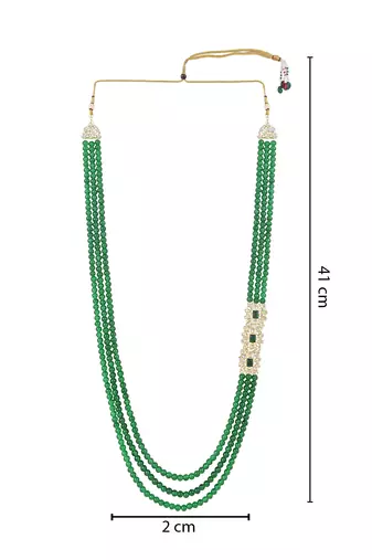 3 Layered Traditional Dulha Moti Mala with Beaded Maharaja Haar/Groom Necklace