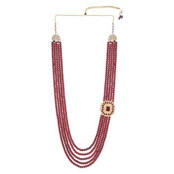 5 Layered Traditional Dulha Moti Mala with Beaded Maharaja Haar/Groom Necklace 1