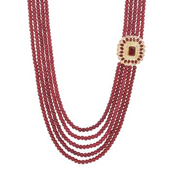 5 Layered Traditional Dulha Moti Mala with Beaded Maharaja Haar/Groom Necklace 2