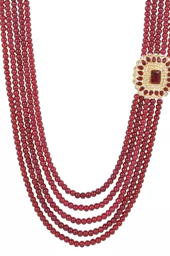 5 Layered Traditional Dulha Moti Mala with Beaded Maharaja Haar/Groom Necklace