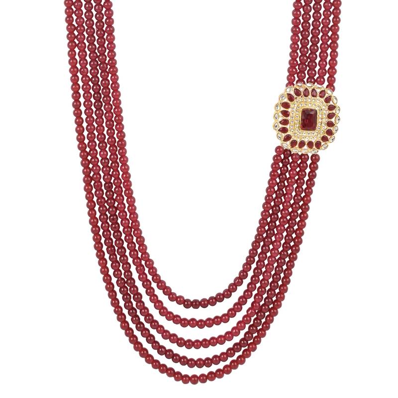 5 Layered Traditional Dulha Moti Mala with Beaded Maharaja Haar/Groom Necklace