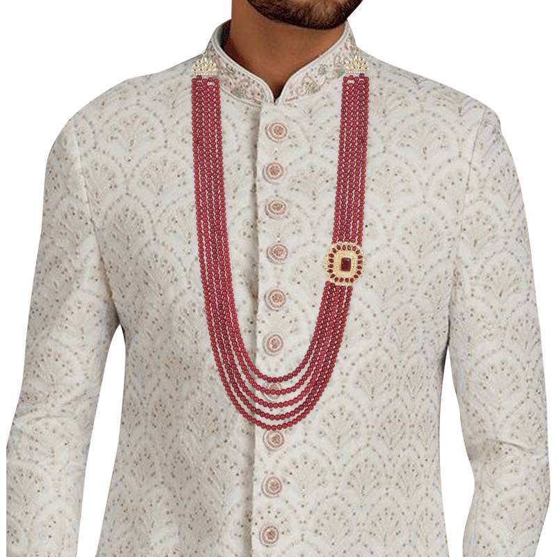 5 Layered Traditional Dulha Moti Mala with Beaded Maharaja Haar/Groom Necklace