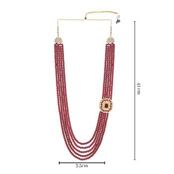 5 Layered Traditional Dulha Moti Mala with Beaded Maharaja Haar/Groom Necklace 4