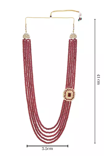 5 Layered Traditional Dulha Moti Mala with Beaded Maharaja Haar/Groom Necklace