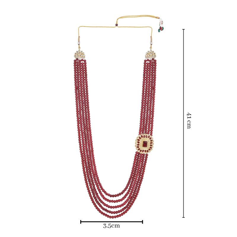 5 Layered Traditional Dulha Moti Mala with Beaded Maharaja Haar/Groom Necklace