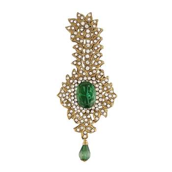 Traditional Stone Pearl Drop Safa Kalangi Brooch for Groom/Men/Dulha Pagadi 1
