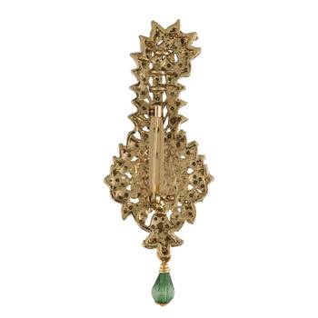 Traditional Stone Pearl Drop Safa Kalangi Brooch for Groom/Men/Dulha Pagadi 2