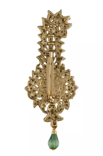 Traditional Stone Pearl Drop Safa Kalangi Brooch for Groom/Men/Dulha Pagadi